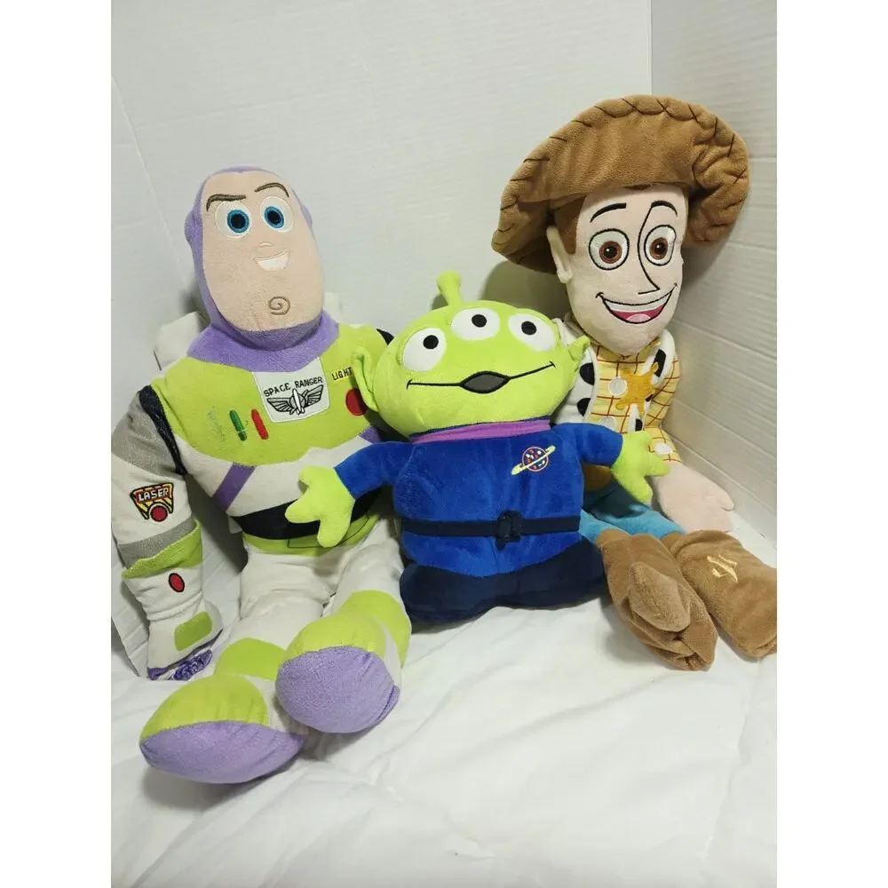 Disney Toy Story Woody 24”Buzz Lightyear 21” Alien 11' Large Stuffed Plush Jumbo